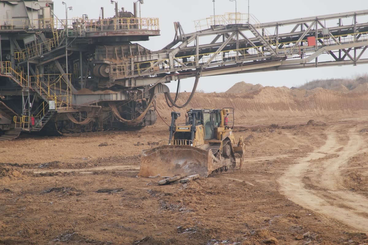 Industrial mining site with heavy machinery