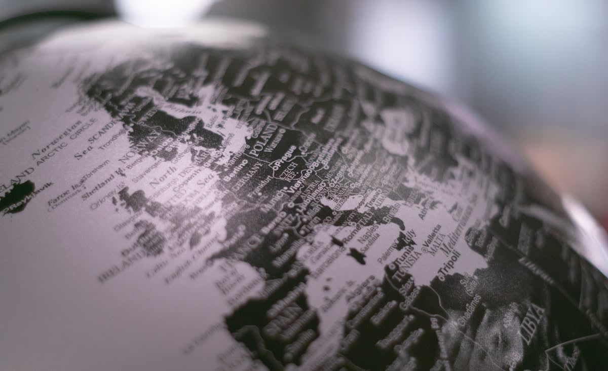 Digital globe with connecting lines
