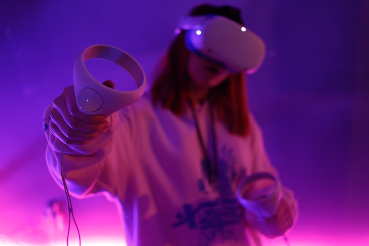 Person using VR headset for professional training