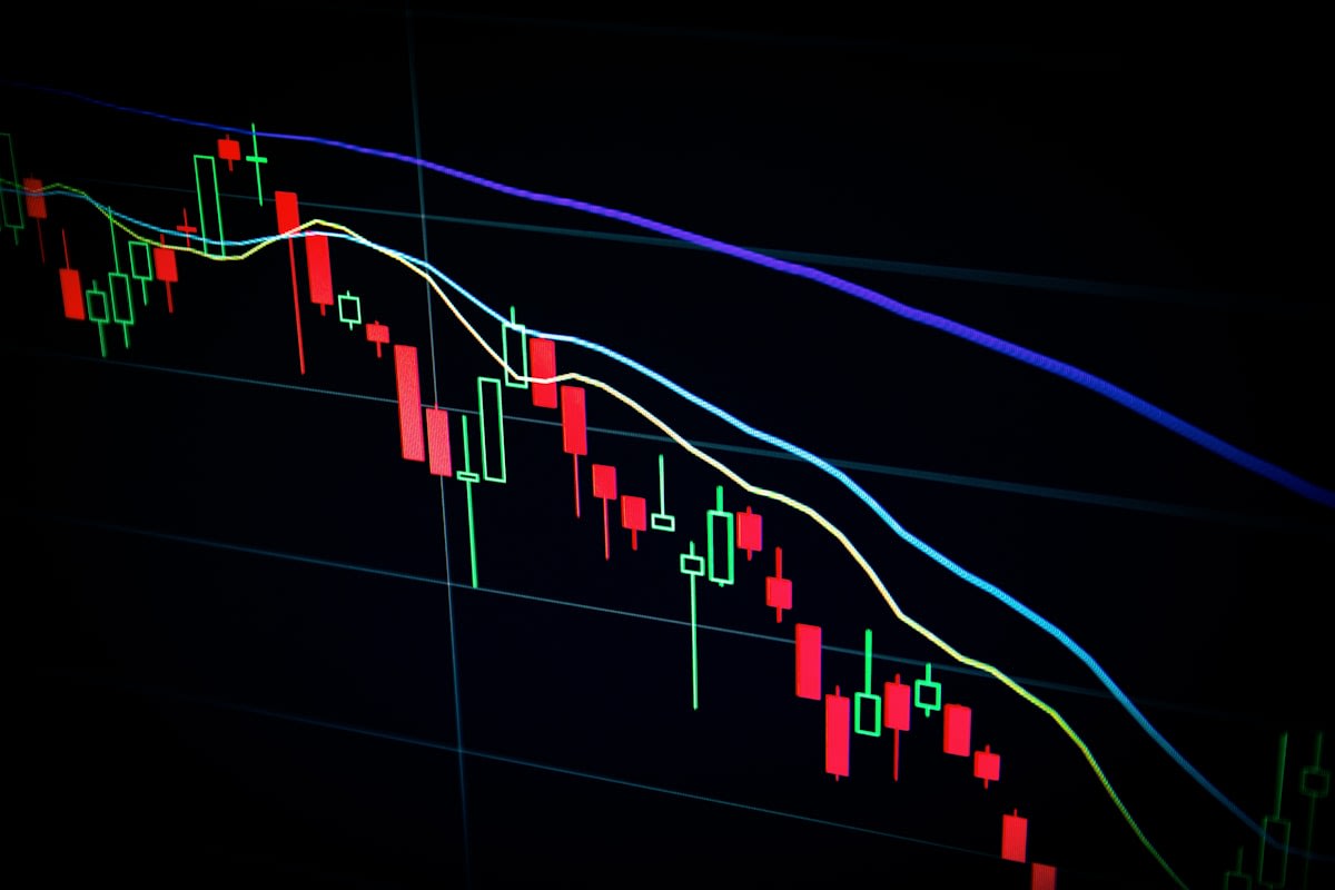 Financial stock market charts and bond data