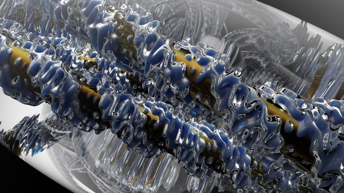 Abstract visualization of cellular mitochondria and energy flow