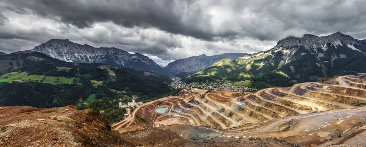 Open pit mine landscape