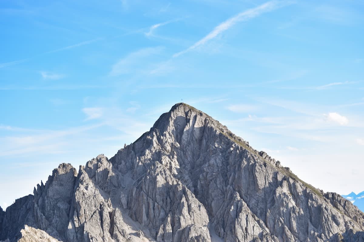 High mountain peak under a clear sky