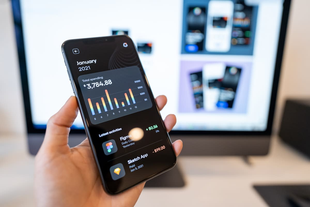 Person using a health tracking app on a smartphone