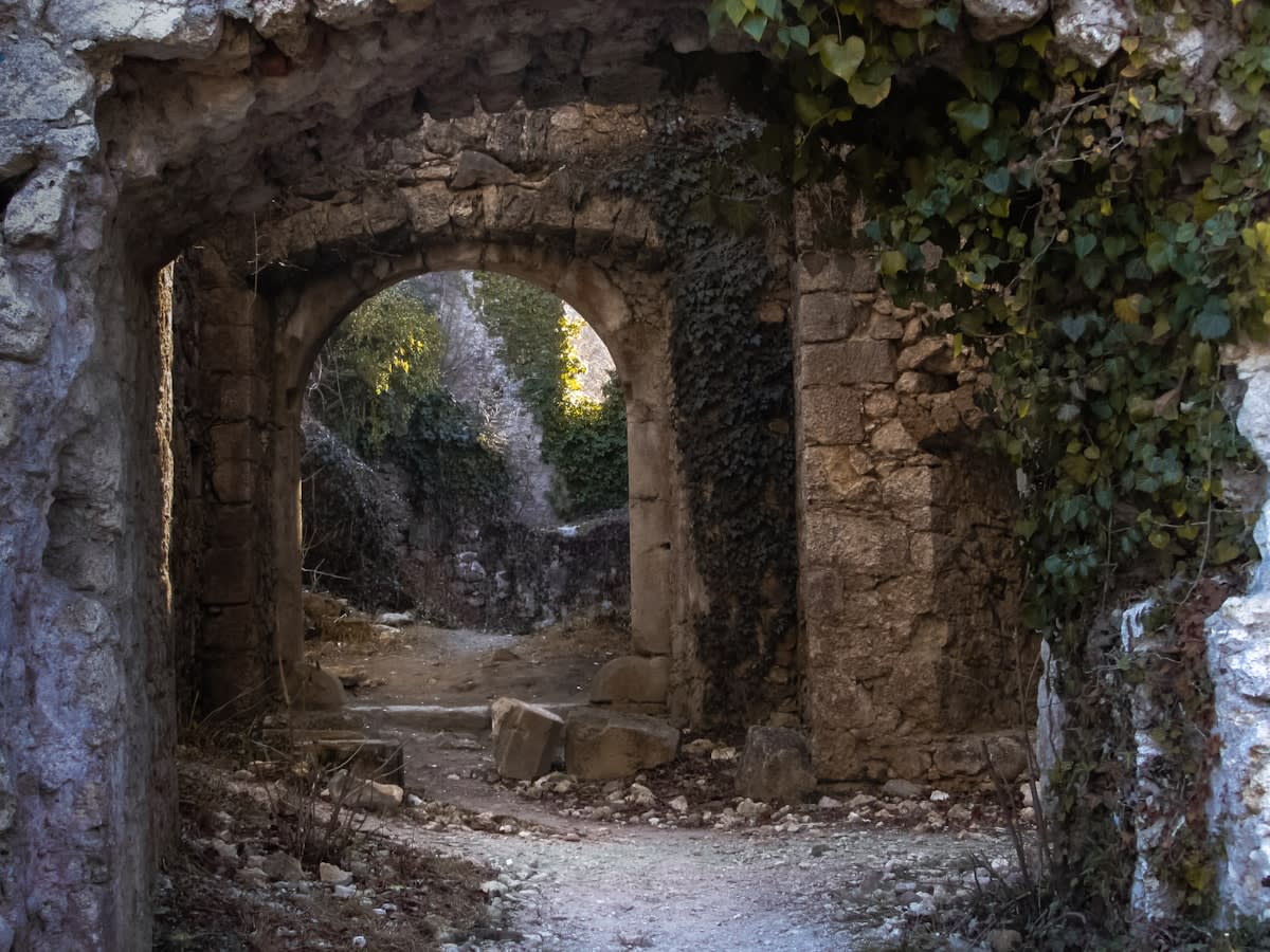 Ancient Roman ruins showing architectural decay
