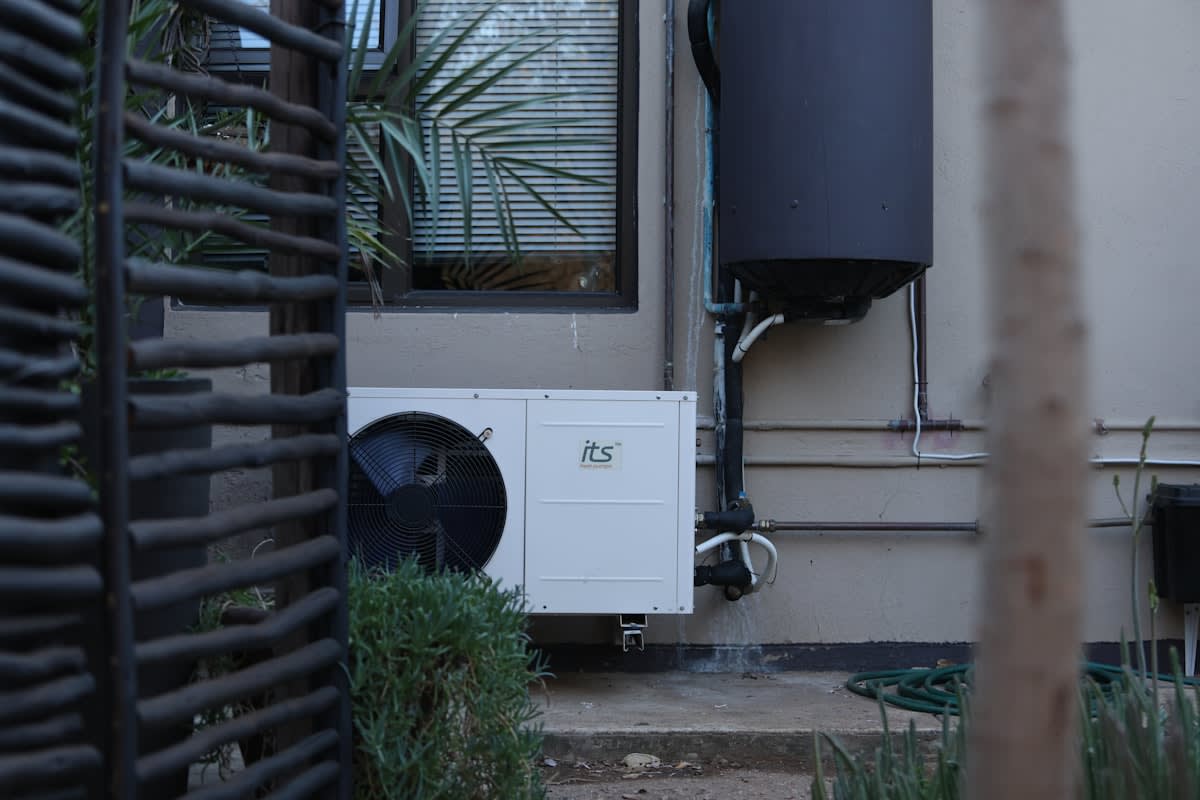 Close up of heat pump technology