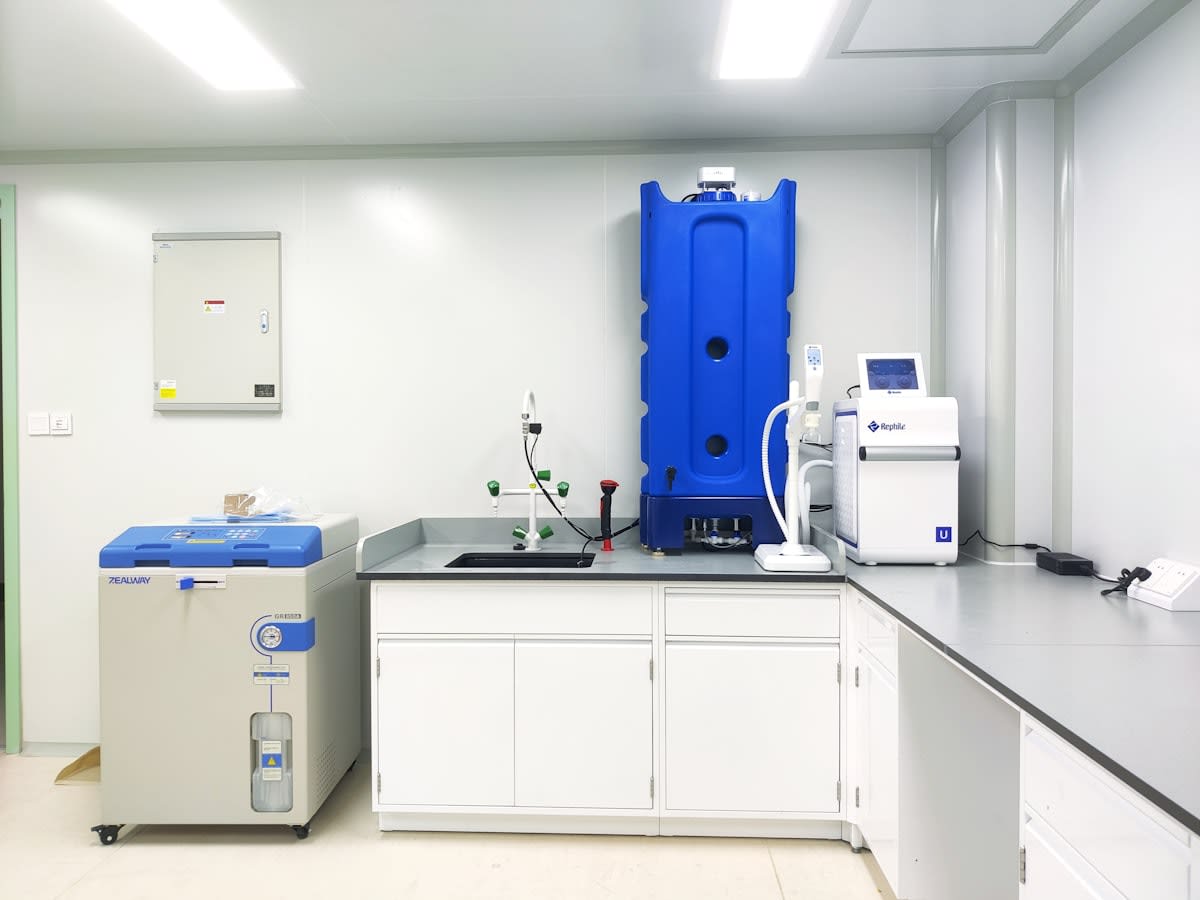 modern laboratory bioreactor tanks