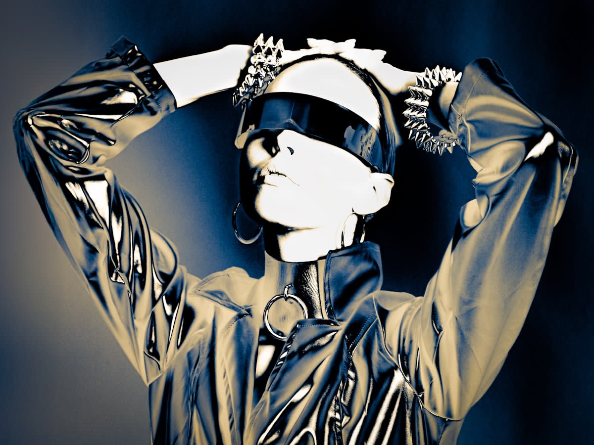 Futuristic digital fashion render