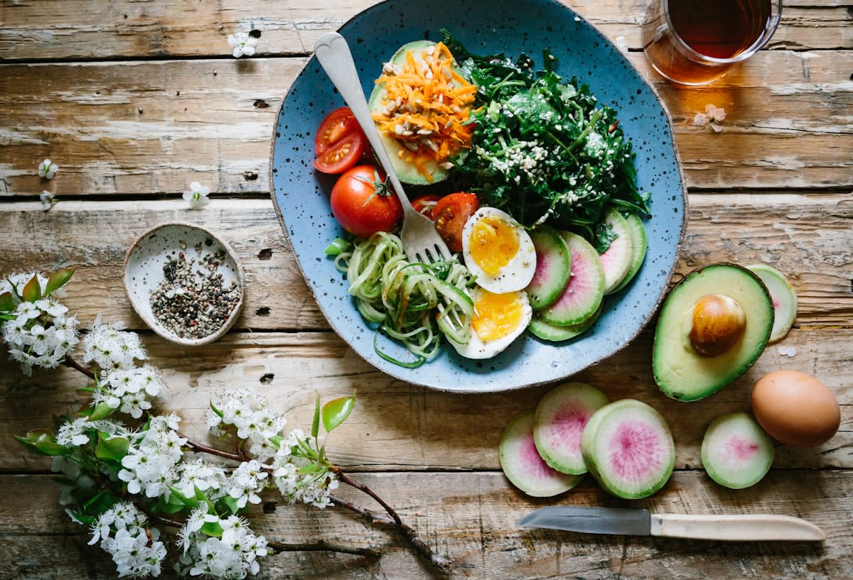 Healthy meal with fats and proteins