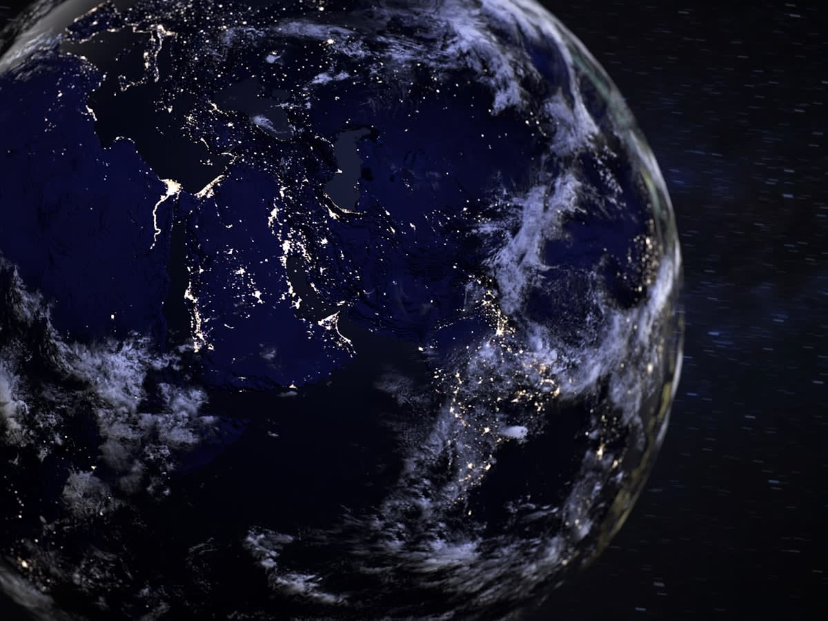 digital network of satellites around earth