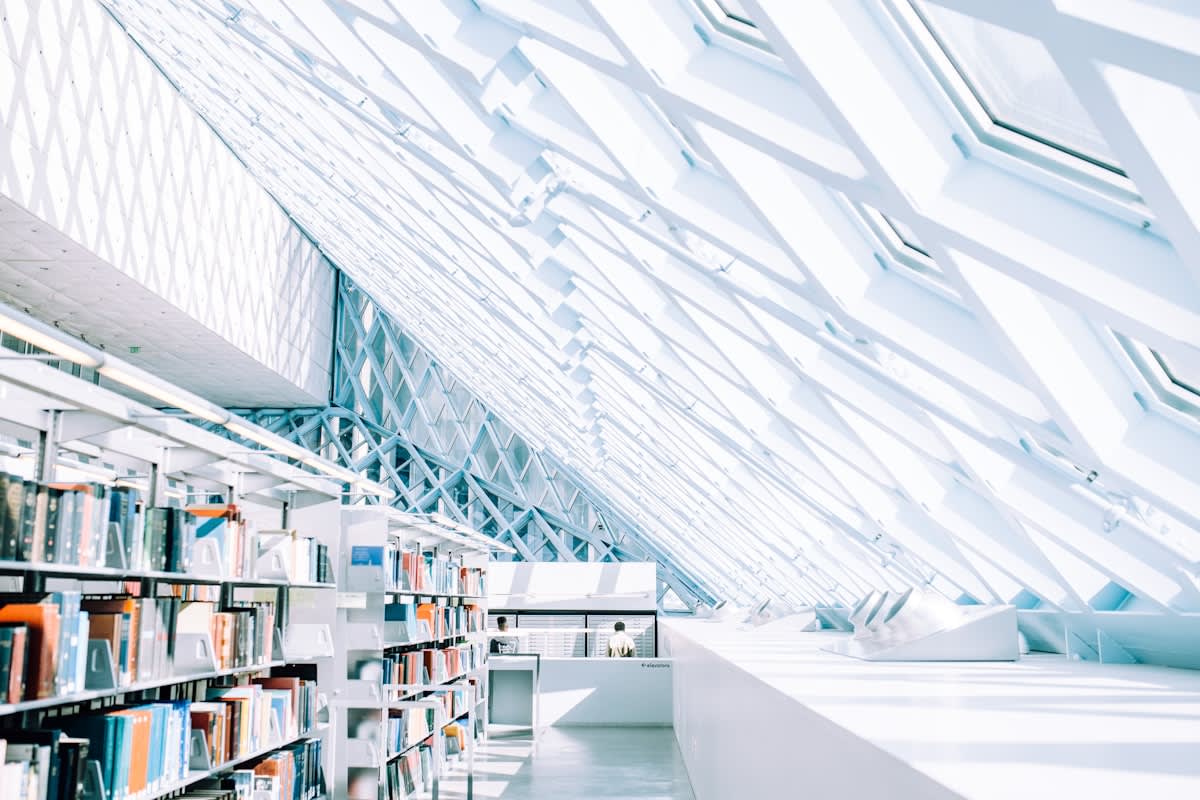 A modern library or digital archive