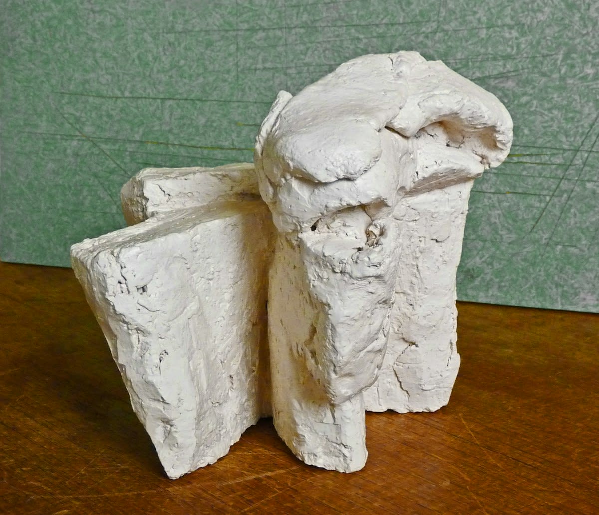 Abstract sculpture with heavy texture and raw edges