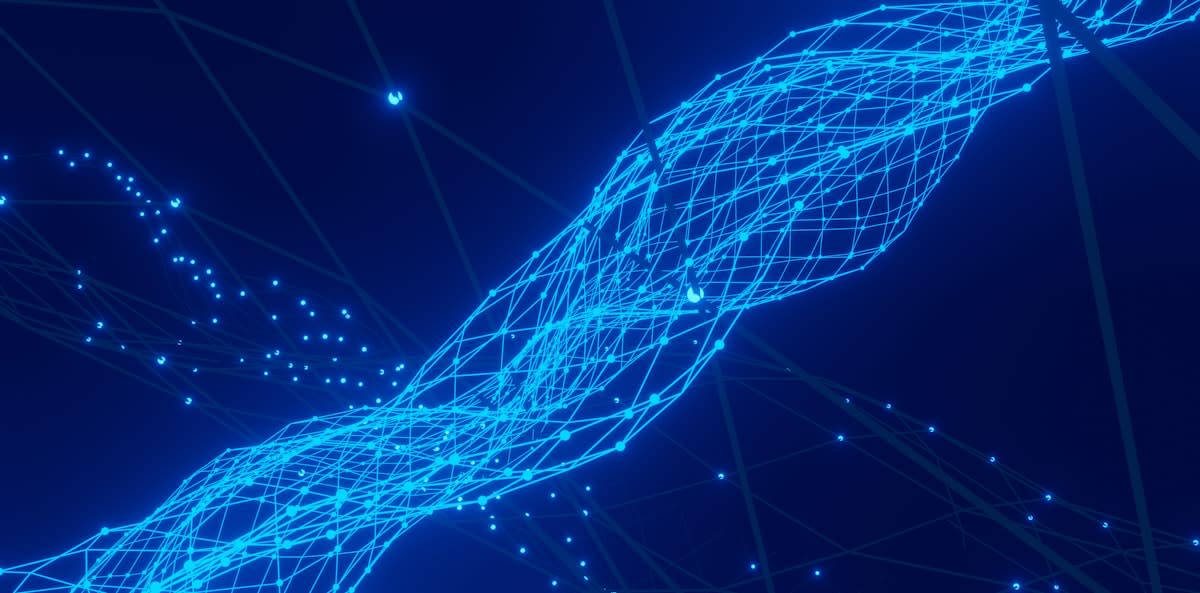Abstract digital neural network representing invisible interfaces