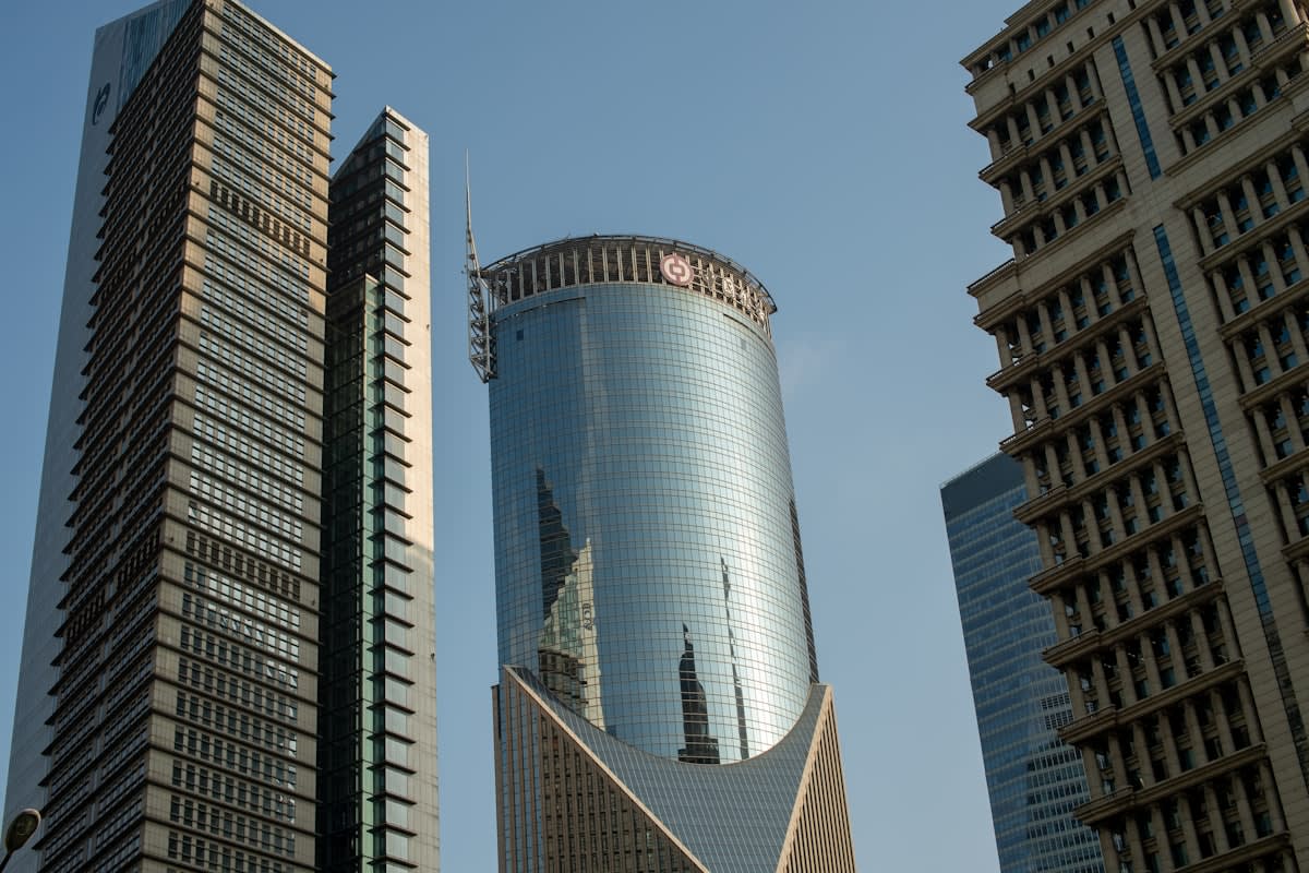 Modern skyscraper architecture in a global financial hub