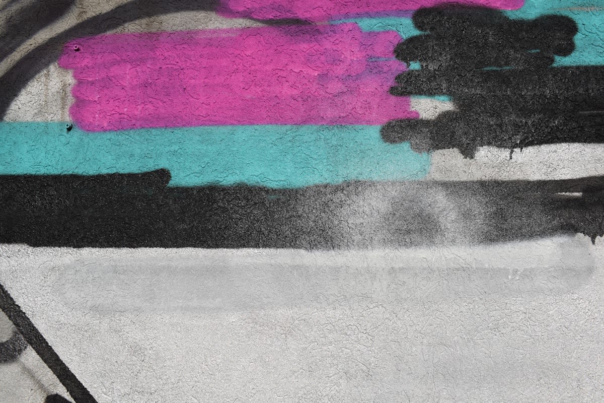 abstract colorful art contrasting with a grey background
