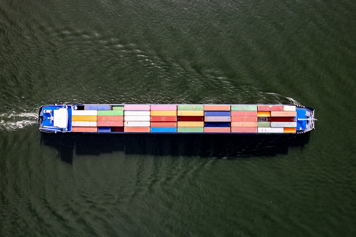 aerial view of shipping lane