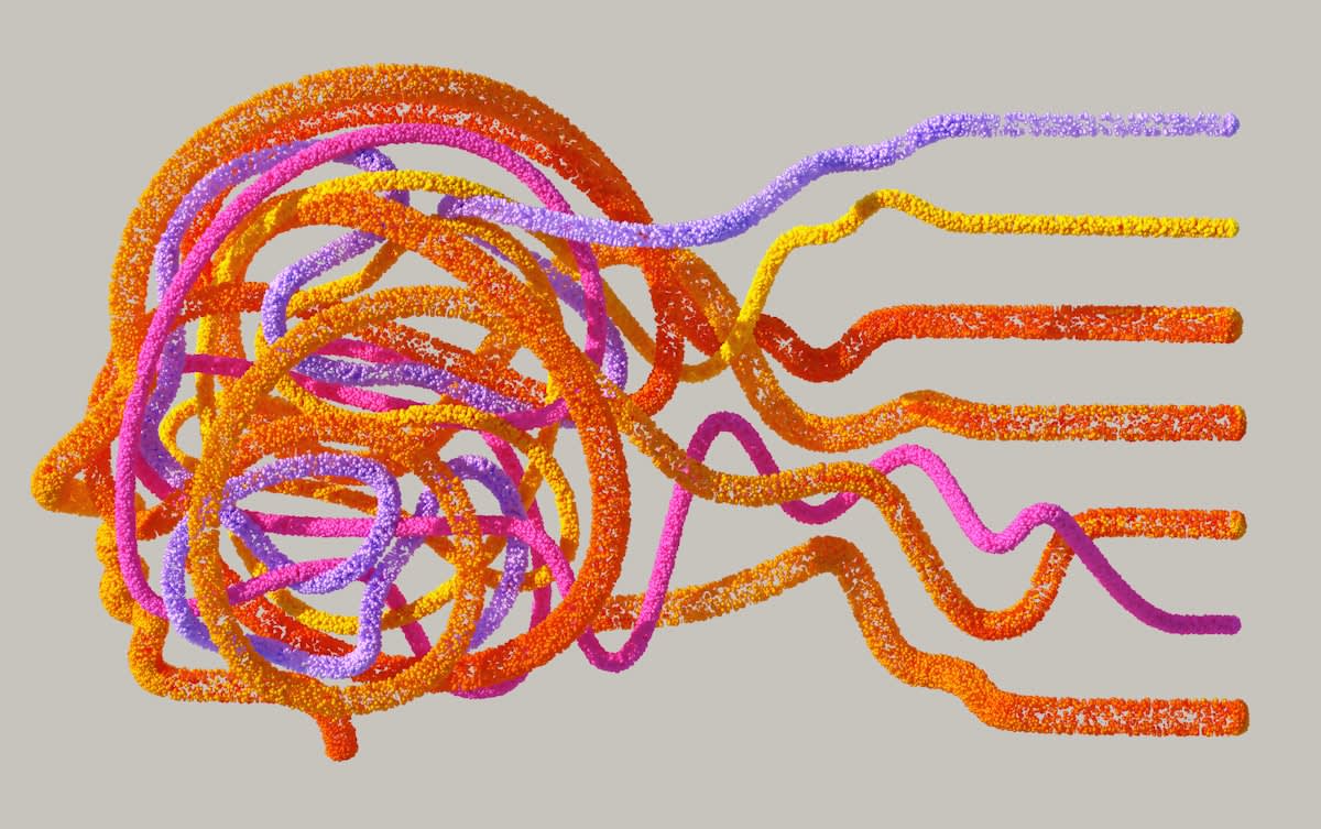 Abstract representation of neural pathways being rewritten