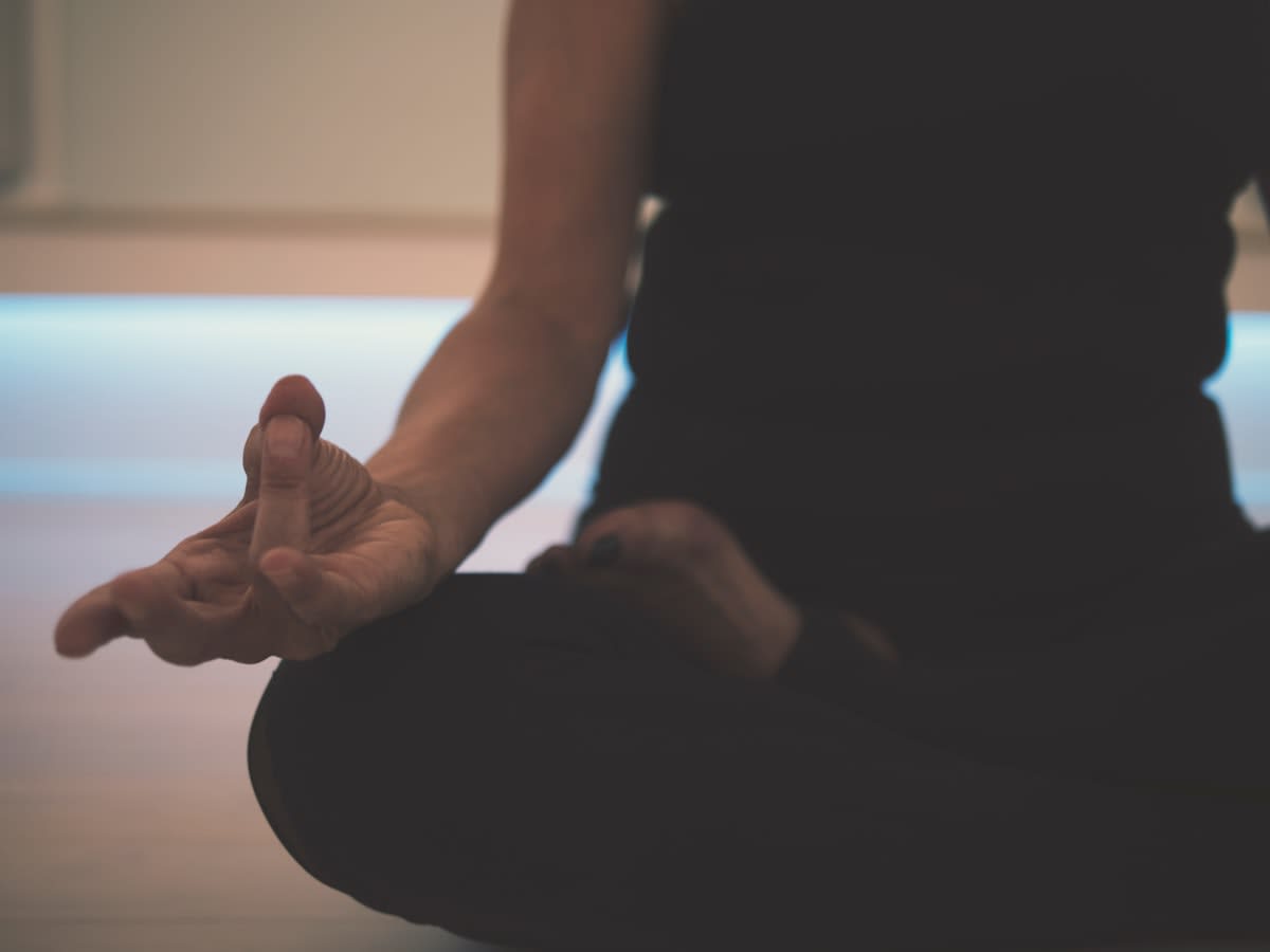 Person meditating or in deep focus