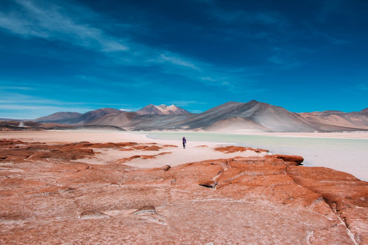 Open pit lithium mine in the Atacama Desert