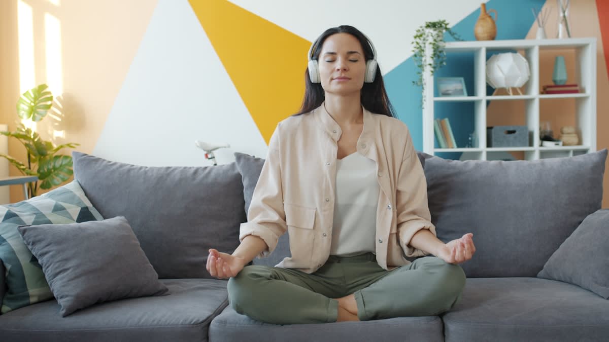 Athlete meditating in a quiet space