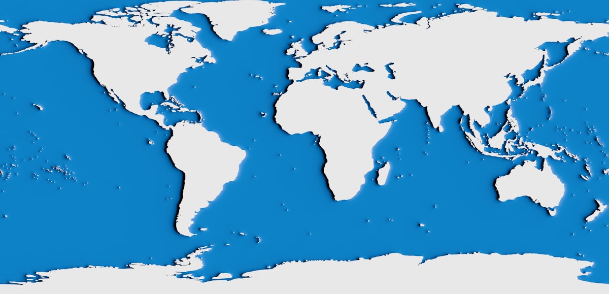 global map showing semiconductor supply chain lines