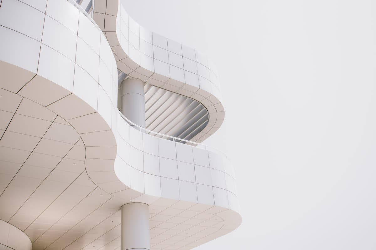 Modern architectural white building surface