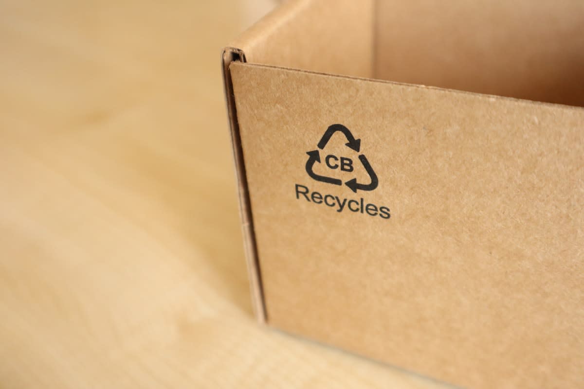 Close up of a QR code on a sustainable product package