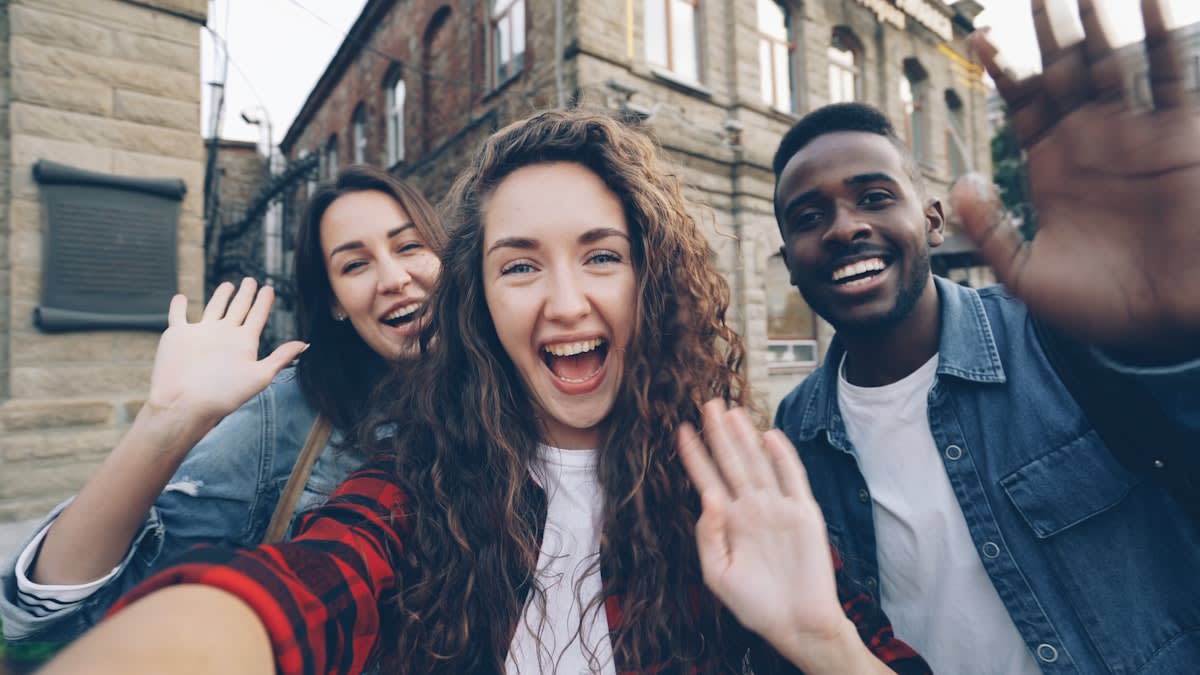Diverse group of young adults in a modern urban setting