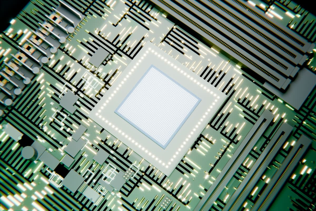 Silicon wafer close up