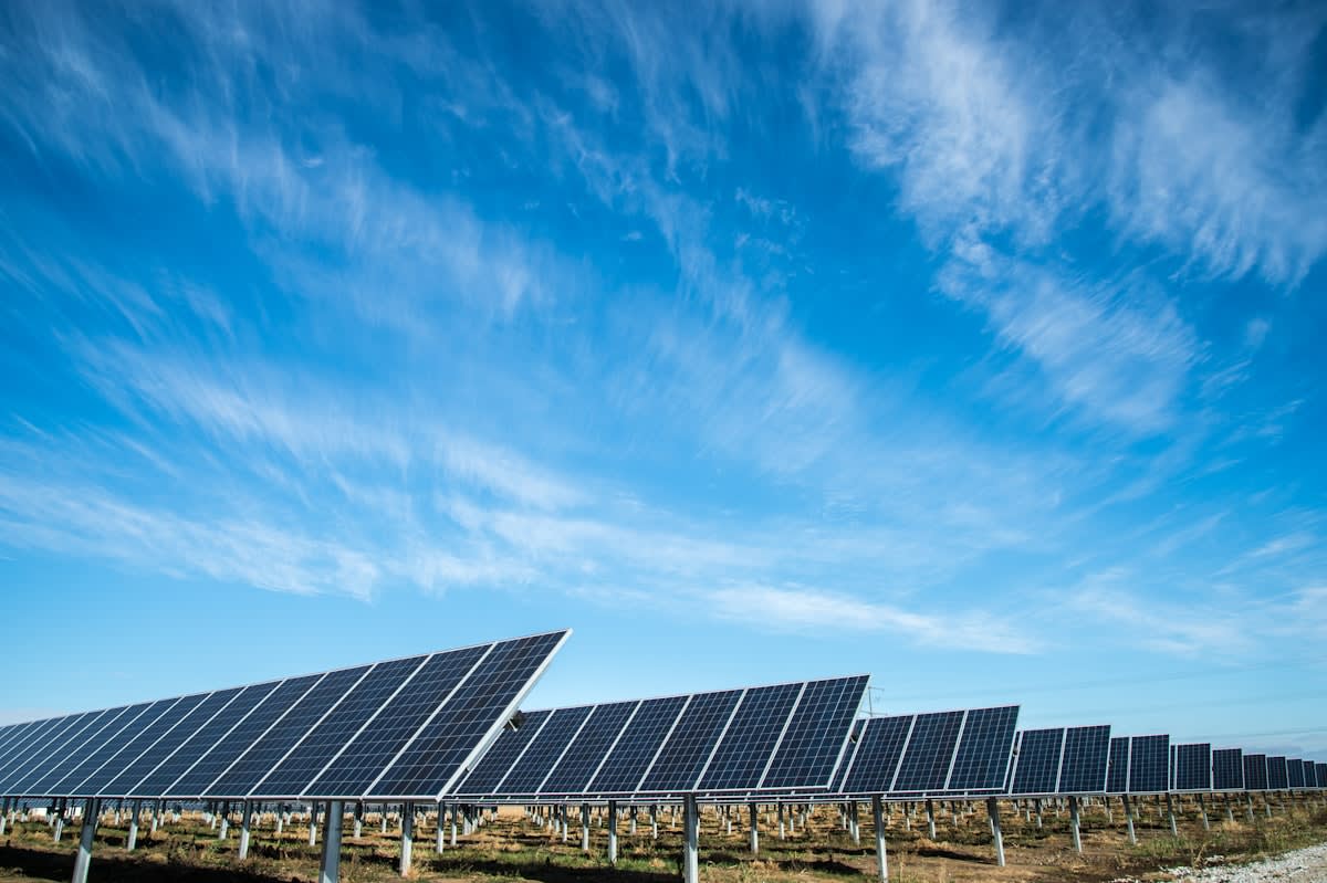 Solar farm with inverters