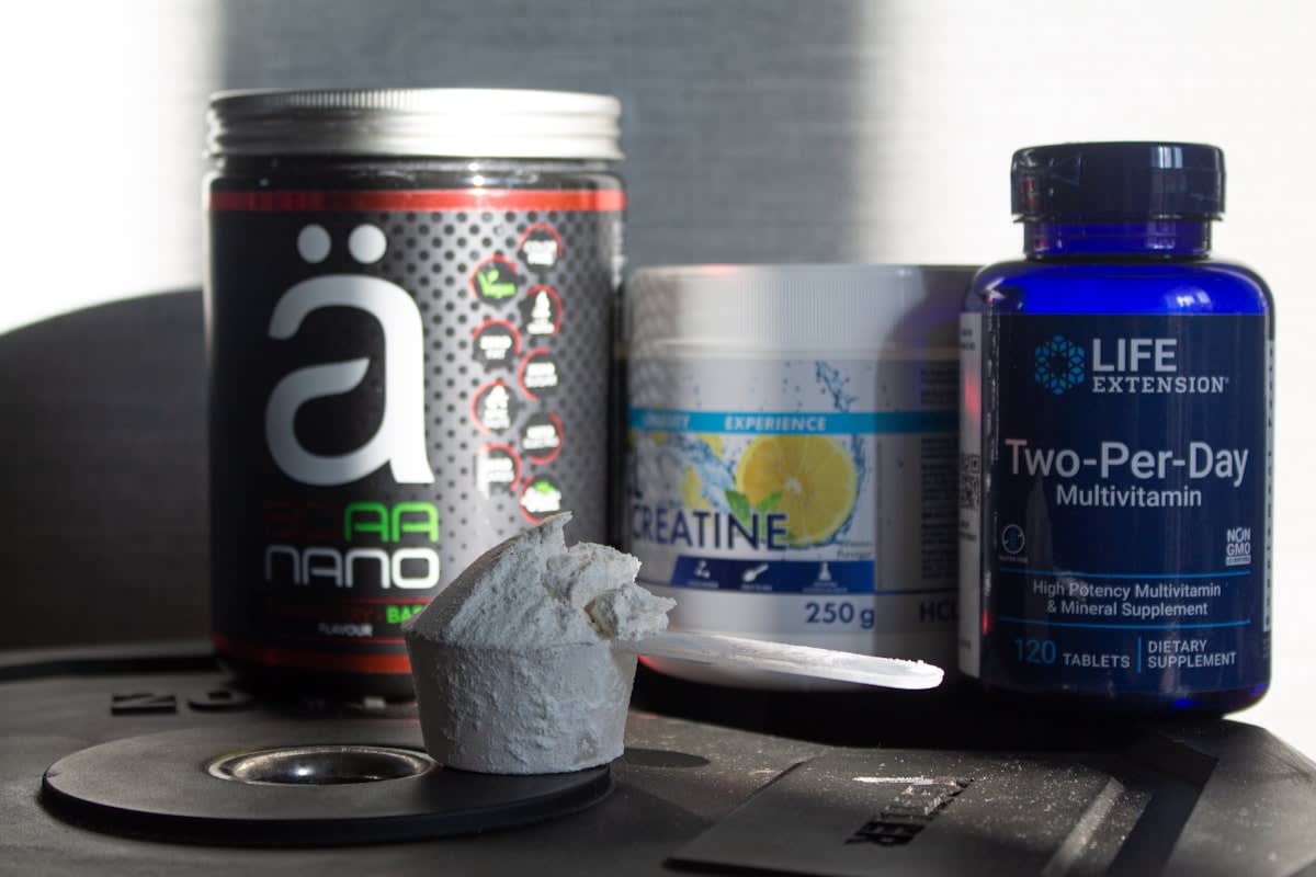 Close up of athletic supplements and ketone esters