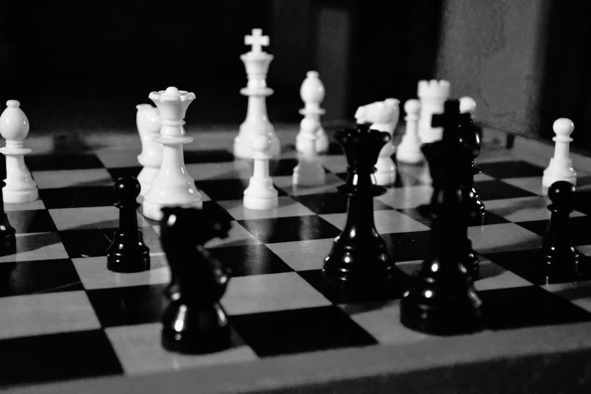 minimalist chess piece moving in shadow