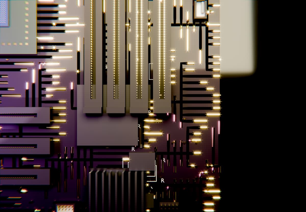 Abstract image of interlocking gears or a complex network