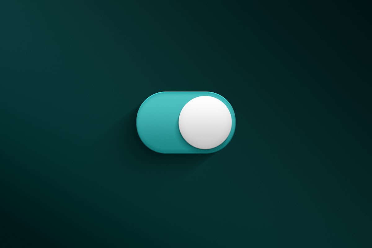 Minimalist digital interface showing a single button