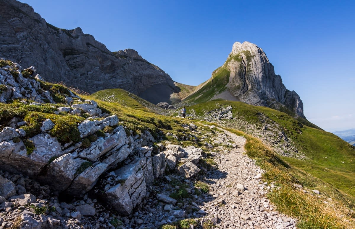 Rugged mountain landscape with a winding path