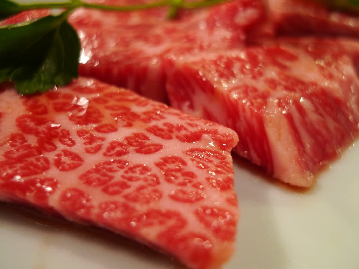 Marbled beef close up