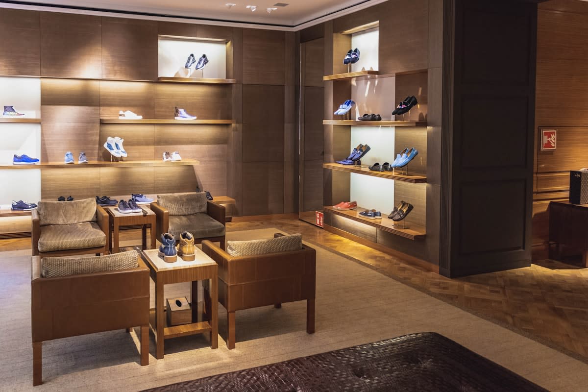 Luxury retail store interior with soft lighting