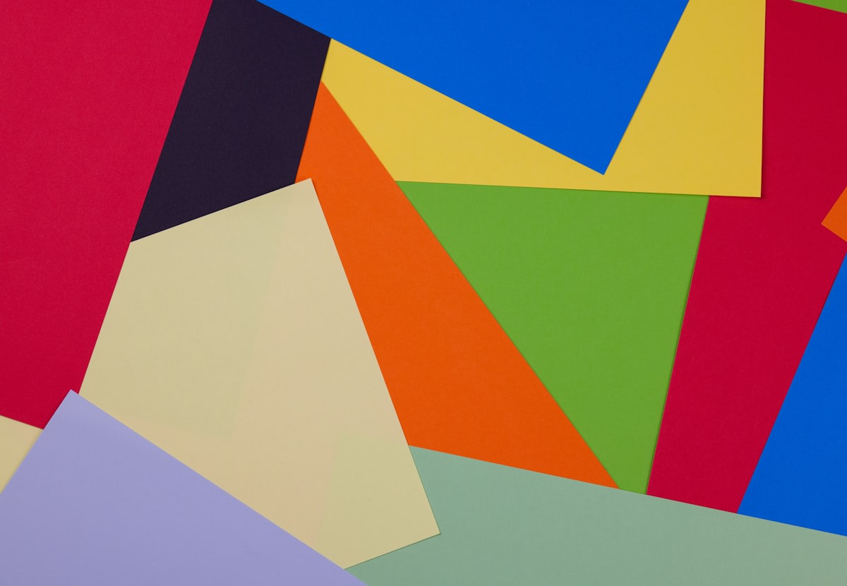 Abstract intersection of colorful geometric shapes