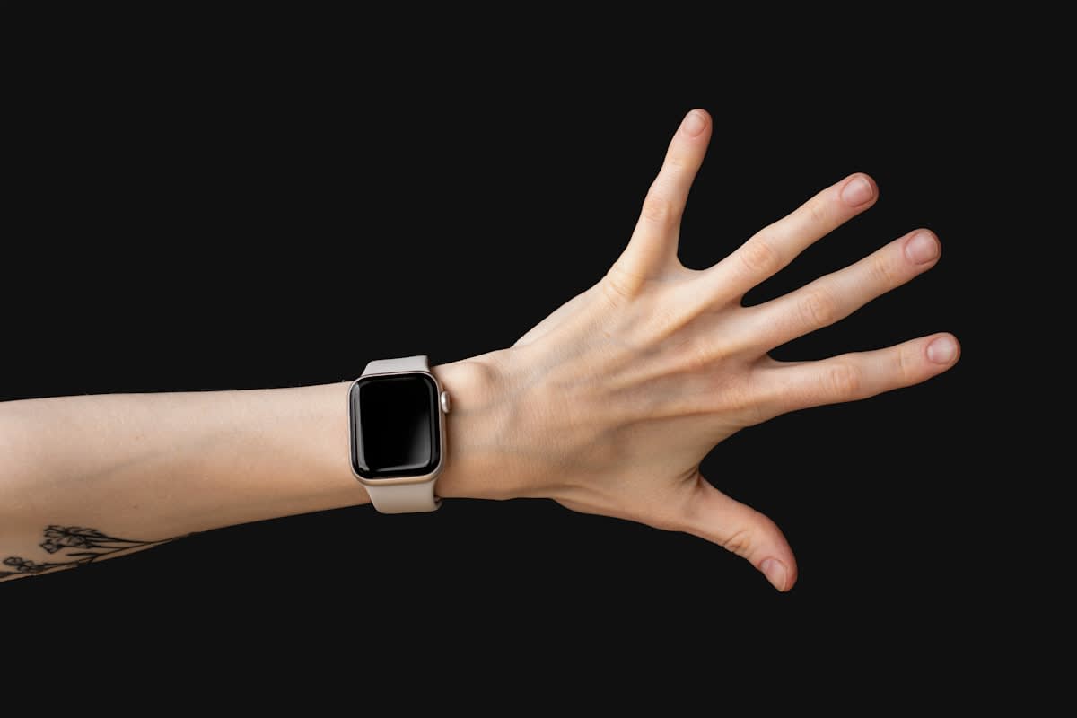 athlete wearing a biometric wearable on wrist