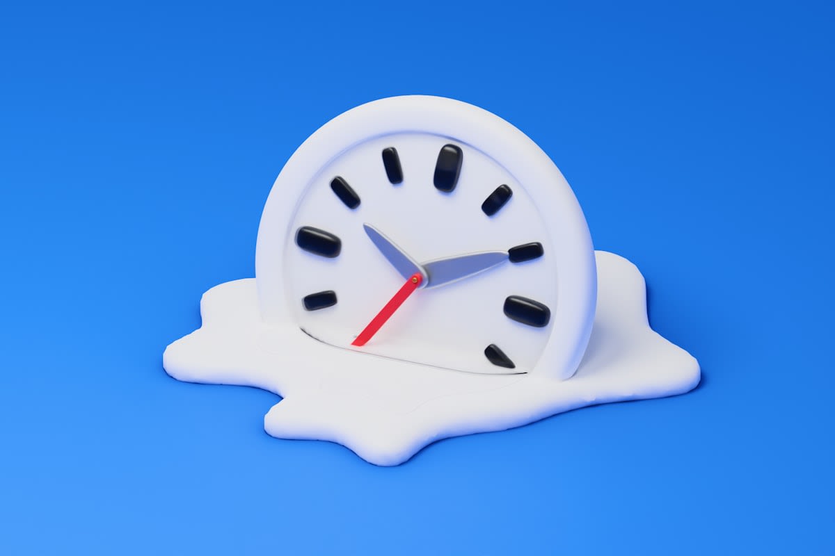 abstract clock melting or fragmented time representation