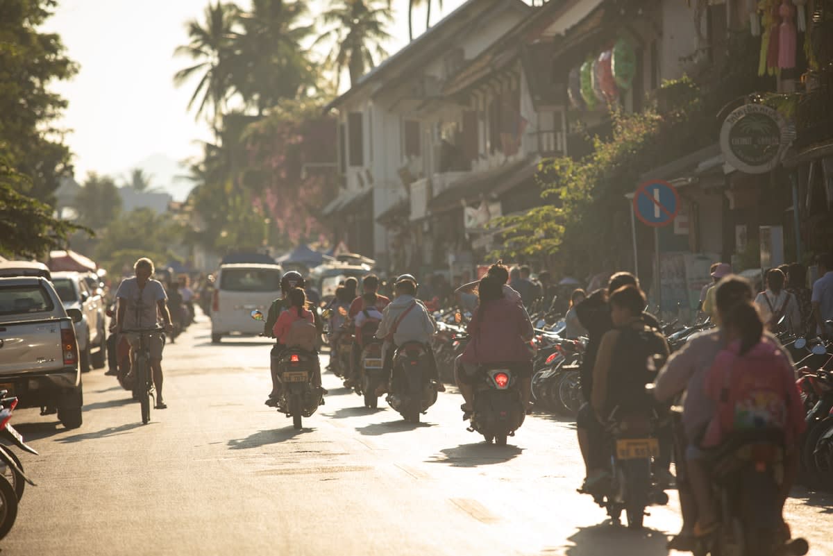 A bustling but authentic local market in Southeast Asia