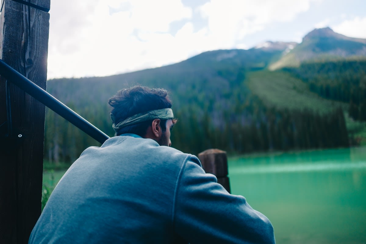 Person focusing deeply in a quiet environment