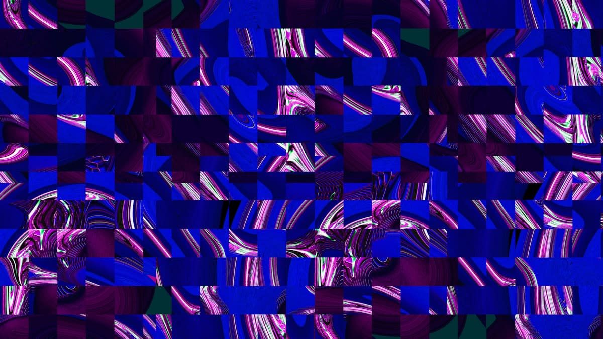 Abstract representation of data fragments and noise