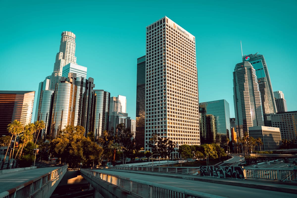 Modern skyscraper architecture reflecting a city skyline