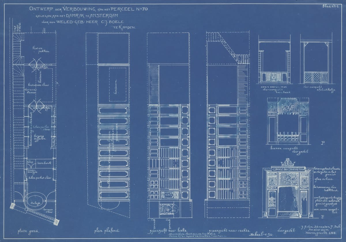 Detailed blueprint of a complex machine
