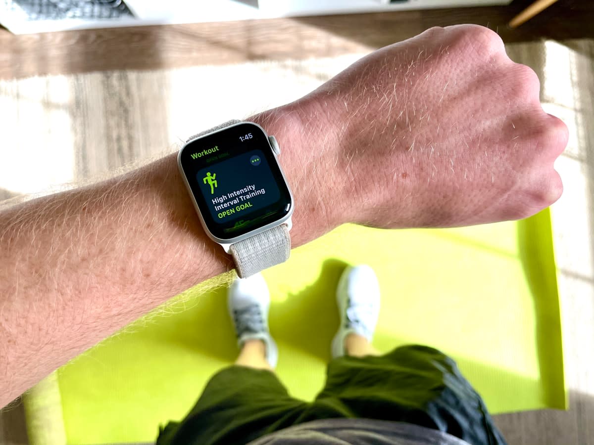 Athlete monitoring heart rate variability on a smartwatch