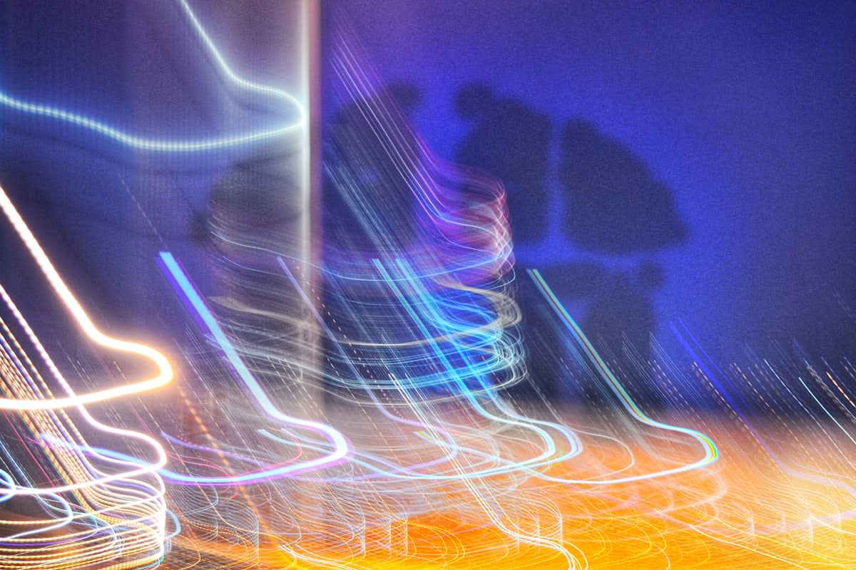 Abstract digital representation of fast moving data and money