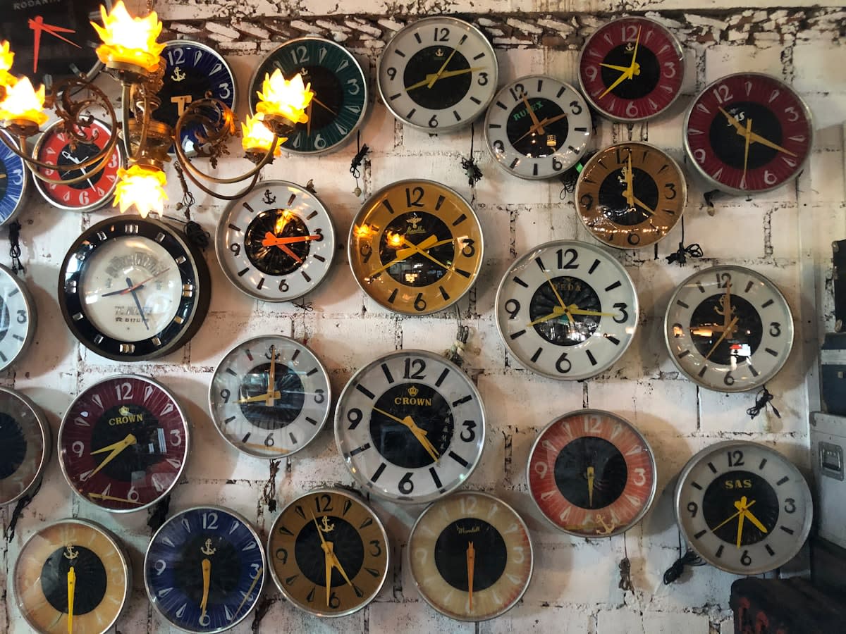 Vintage industrial clock factory setting