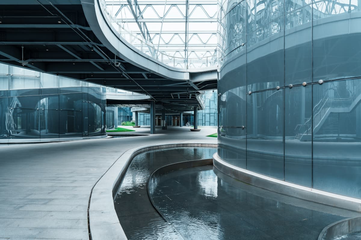 Close up of water filtration system in a modern building