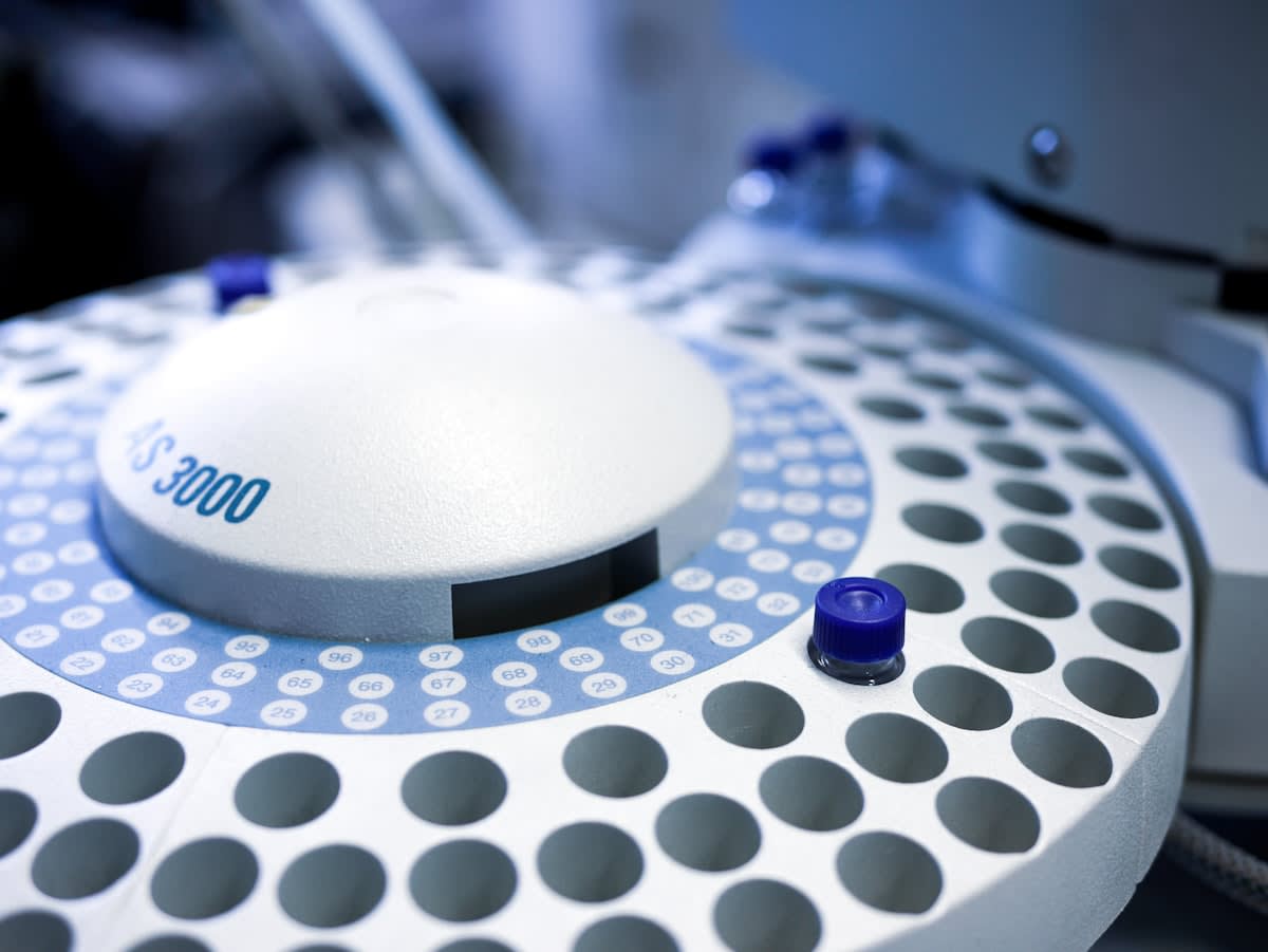 Close up of a DNA sequencer machine